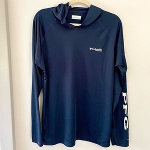 NWOT Columbia Navy PFG Long Sleeve Hoodie Lightweight Size Men’s Small
